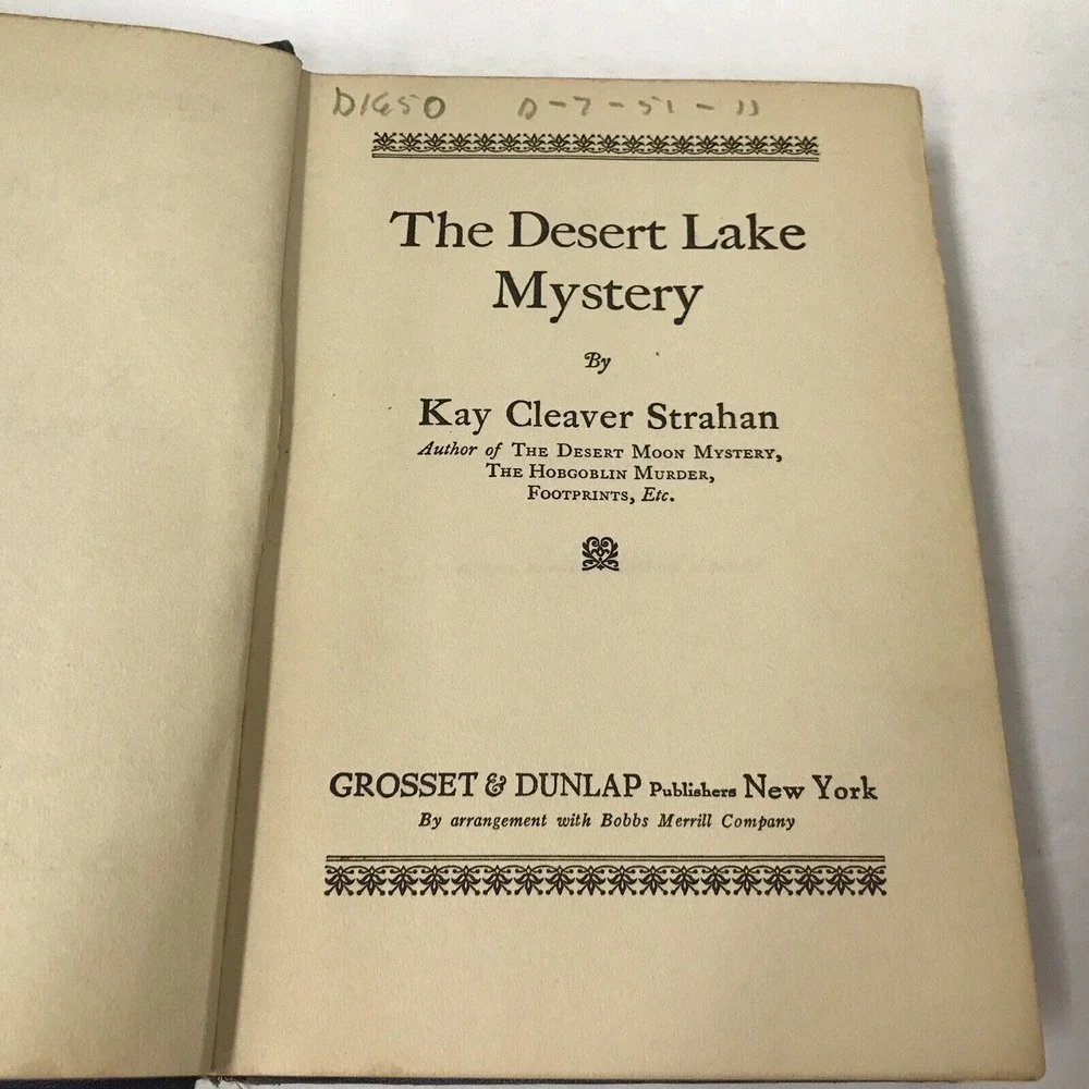The Desert Lake‎ Mystery by Kay Cleaver Strahan Vintage 1936 Hardcover